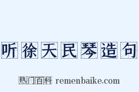 听徐天民琴造句是什么意思的图片